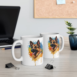 Mug Berger Allemand – Tasse Céramique 325ml avec Design Animal Coloré – Cadeau Passion Chien et Amour Canin