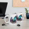 Mug Cheval et Forêt – Tasse Céramique 325ml avec Design Nature et Aventure – Cadeau Passion Équitation et Animaux Sauvages