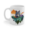 Mug Loup et Montagnes – Tasse Céramique 325ml avec Design Nature et Aventure – Cadeau Passion Animaux Sauvages et Paysages