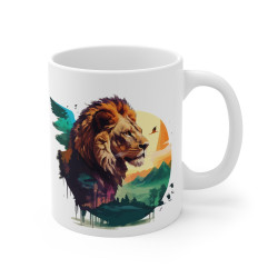 Mug Lion Majestueux et Paysages  – Cadeau Passion Animaux et Aventure