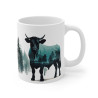 Mug Taureau et Forêt – Design Nature et Animaux Sauvages – Cadeau pour Amoureux des Taureaux et des Paysages