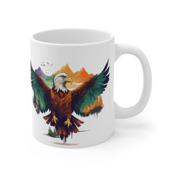 Mug Aigle Majestueux et Paysage Nature – Design Animaux Sauvages et Nature – Cadeau pour Amoureux des Aigles
