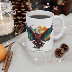 Mug Aigle Majestueux et Paysage Nature – Design Animaux Sauvages et Nature – Cadeau pour Amoureux des Aigles