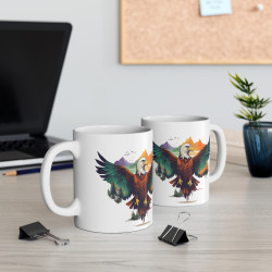 Mug Aigle Majestueux et Paysage Nature – Design Animaux Sauvages et Nature – Cadeau pour Amoureux des Aigles