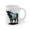 Mug Taureau et Forêt – Design Animaux Sauvages et Nature – Cadeau pour Amoureux des Taureaux