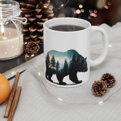 Mug Ours Majestueux en Forêt –  Design Animal Sauvage et Nature – Cadeau pour Amoureux des Ours et Nature