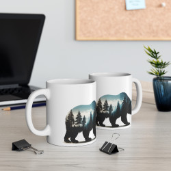 Mug Ours Majestueux en Forêt –  Design Animal Sauvage et Nature – Cadeau pour Amoureux des Ours et Nature