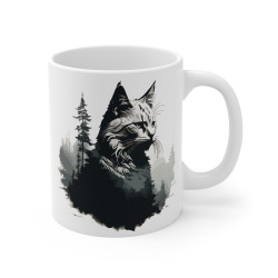 Mug Design Chat Mystique en Forêt –  Amoureux des Chats et de la Nature