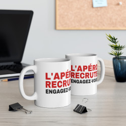 Mug Humour "L'apéro recrute, engagez-vous" – idée cadeau drôle
