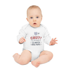 Body bébé "Chut! Je regarde le match avec papa" - 100% coton