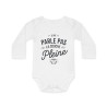 Body bébé "Je ne parle pas la couche pleine" - Humour, coton