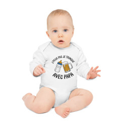 Body bébé "J'peux pas je trinque avec papa" - Humour, coton