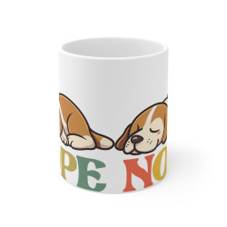 Mug Chiot Amusant "NOPE" - Cadeau Humour Animaux Enfant & Adulte