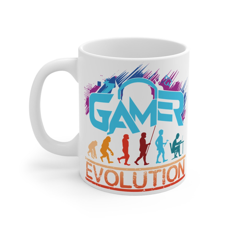 Mug Gamer Evolution - Cadeau Geek Original Jeux Vidéo Enfant & Adulte