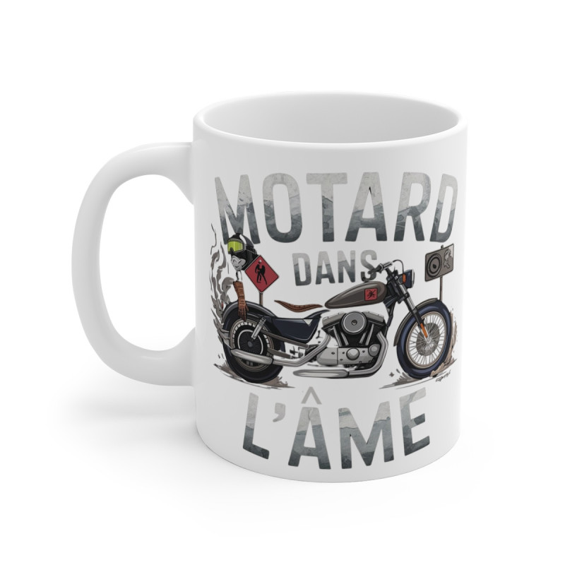 Mug "Motard dans l'Âme" - Cadeau Parfait pour Passionné de Moto