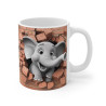 Mug Éléphant "Mignon et Amusant" - Cadeau Fantaisie Animaux