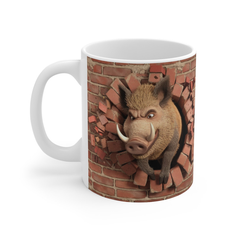 Mug Sanglier "Force et Humour" - Cadeau Original et Drôle