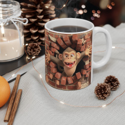 Mug Singe Amusant "Fun et Fantaisie" - Cadeau Drôle et Original