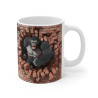Mug 3D Gorille Défonçant un Mur de Briques - Mug Original et Puissant pour Amateurs d'Animaux Sauvages