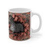 Mug Zèbre Sauvage Traversant un Mur de Briques - Design 3D Dynamique pour Amoureux de la Faune Africaine et de l'Art Original