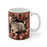 Mug Chèvre Montagnarde Traversant un Mur de Briques - Design 3D Amusant et Original pour les Amoureux des Animaux de la Ferme