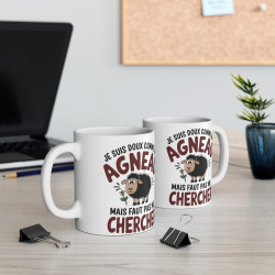 Mug "Je suis doux comme un Agneau mais faut pas me chercher" - idée cadeau Humour Mignon et Fun