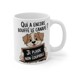 Mug "Je Plaide Non Coupable - Chien Malicieux" - idée cadeau Humour Canin et Original
