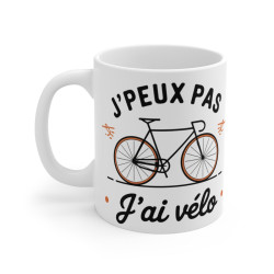 Mug "J'peux pas, j'ai vélo" - Design Cycliste Humoristique