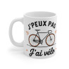 Mug "J'peux pas, j'ai vélo" - Design Cycliste Humoristique