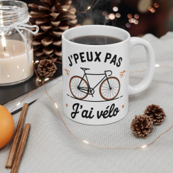 Mug "J'peux pas, j'ai vélo" - Design Cycliste Humoristique