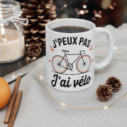 Mug "J'peux pas, j'ai vélo" - Tasse Cycliste idée cadeau humour amusant
