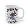 Mug Humour "J'peux Pas, J'ai Ski" – Cadeau Idéal pour les Amateurs de Ski et Sport d’Hiver