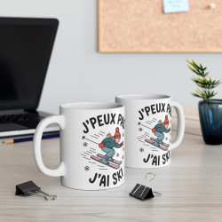 Mug Humour "J'peux Pas, J'ai Ski" – Cadeau Idéal pour les Amateurs de Ski et Sport d’Hiver