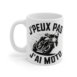 Mug Humour Motard "J'peux...