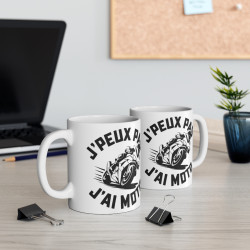 Mug Humour Motard "J'peux Pas, J'ai Moto" – Cadeau Fun pour les Passionnés de Moto