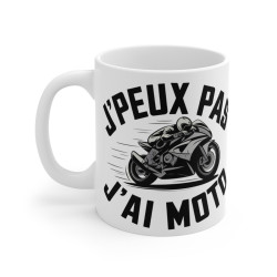 Mug Humour Motard "J'peux...