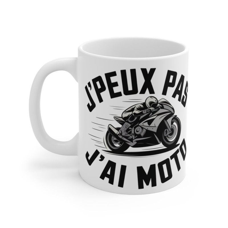 Mug Humour Motard "J'peux Pas, J'ai Moto" – Cadeau  pour les Passionnés de Moto et de Deux-Roues