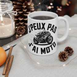 Mug Humour Motard "J'peux Pas, J'ai Moto" – Cadeau  pour les Passionnés de Moto et de Deux-Roues