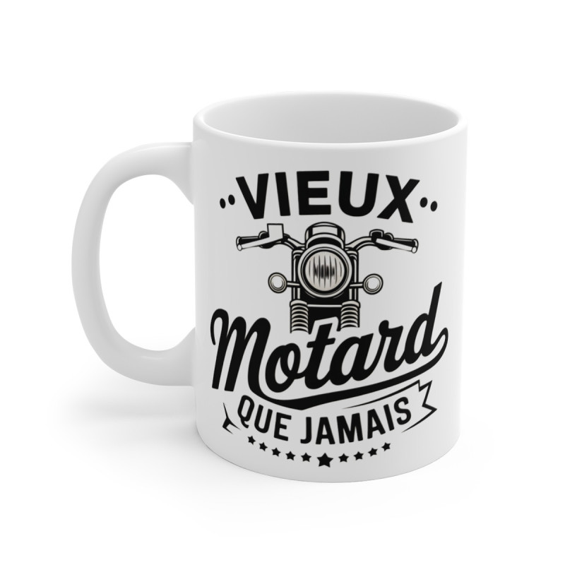 Mug Motard "Vieux Motard Que Jamais" – Cadeau Idéal pour Passionnés de Moto