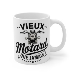 Mug Motard "Vieux Motard Que Jamais" – Cadeau Idéal pour Passionnés de Moto
