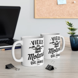 Mug Motard "Vieux Motard Que Jamais" – idée Cadeau Idéal pour Passionnés de Moto