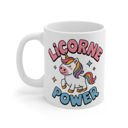 Mug Licorne Power - Cadeau Fantastique pour Fans de Licornes, Magie, et Univers Féeriques