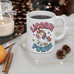 Mug Licorne Power - Cadeau Fantastique pour Fans de Licornes, Magie, et Univers Féeriques
