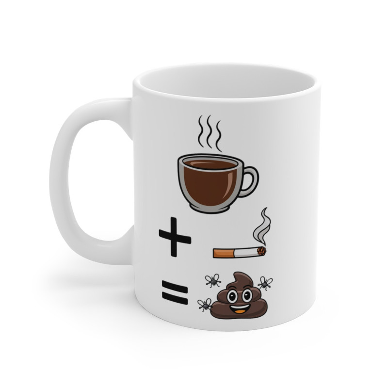 Mug Humoristique - Cadeau Drôle pour Fumeur et Amateur de Café