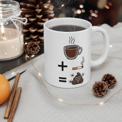Mug Humoristique - Cadeau Drôle pour Fumeur et Amateur de Café