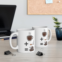 Mug Humoristique - Cadeau Drôle pour Fumeur et Amateur de Café