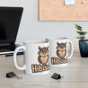Mug "Hiboude" - Design Drôle de Hibou Boudeur - idée Cadeau Amusant pour Amoureux des Chouettes