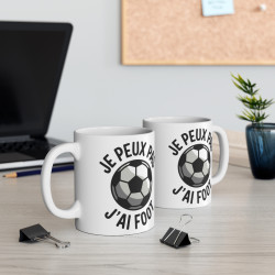 Mug "Je Peux Pas, J'ai Foot" - Cadeau Parfait pour les Passionnés de Football - Design Humour Footballeur