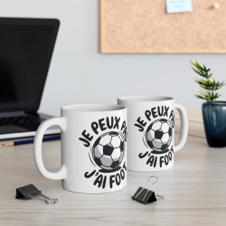 Mug "Je Peux Pas, J'ai Foot" - idée Cadeau Parfait pour les Passionnés de Football - Design Humour Footballeur