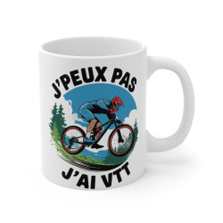 Mug "Je Peux Pas, J'ai VTT" - Cadeau Parfait pour les Passionnés de Vélo Tout Terrain et Cyclistes
